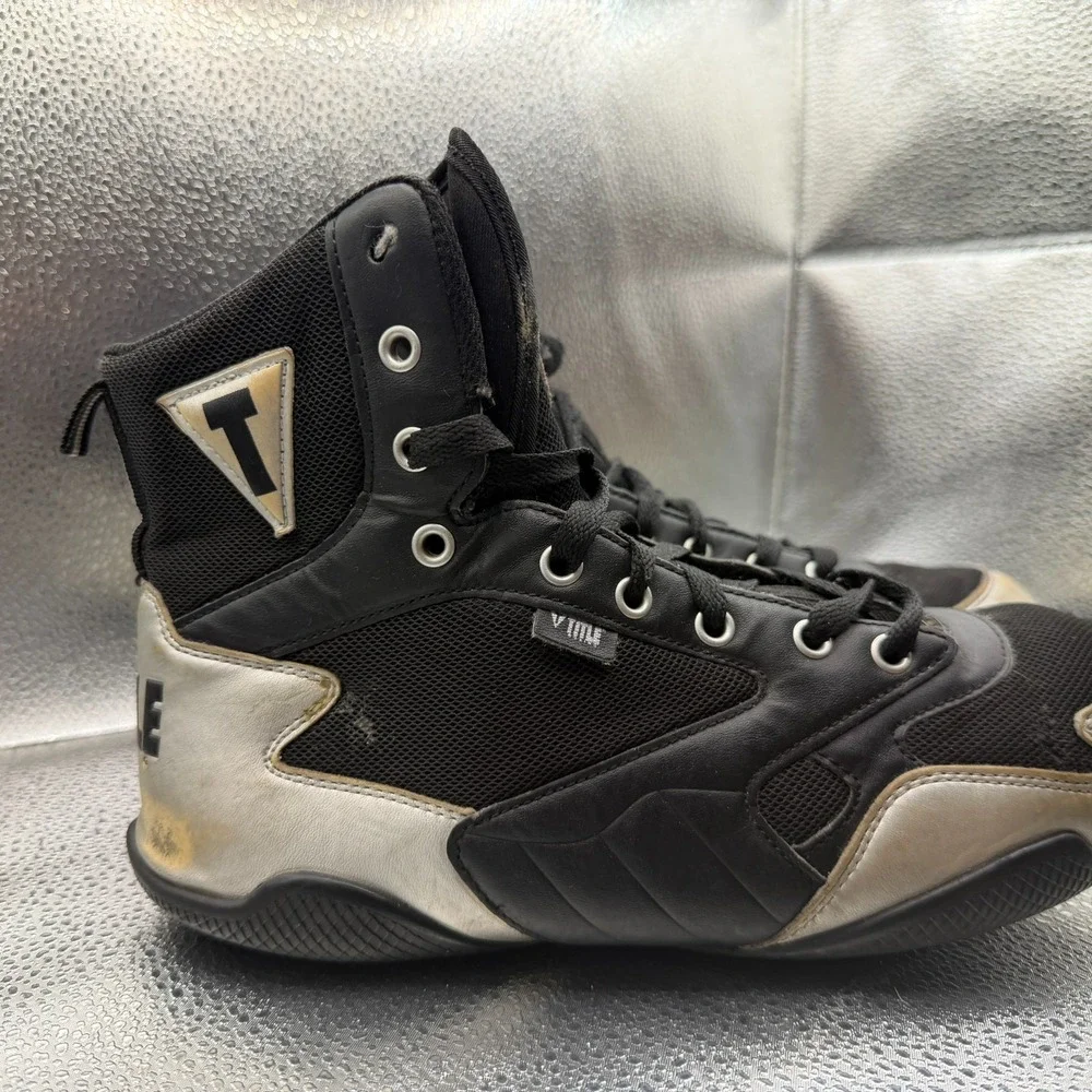 Size 10 Title Boxing Total Balance Black‎ Mens High Top Lace Up Boxing Shoes